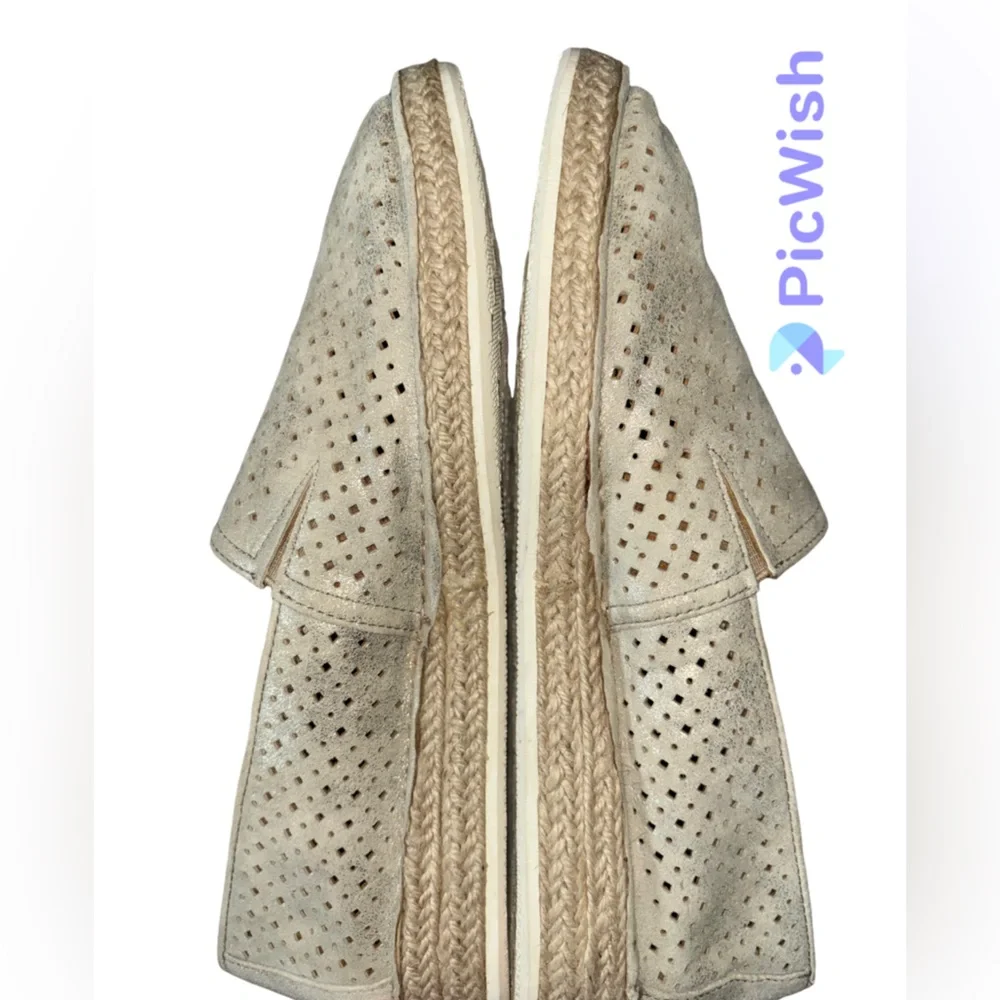 Trask Metallic Bone Leather Espadrilles